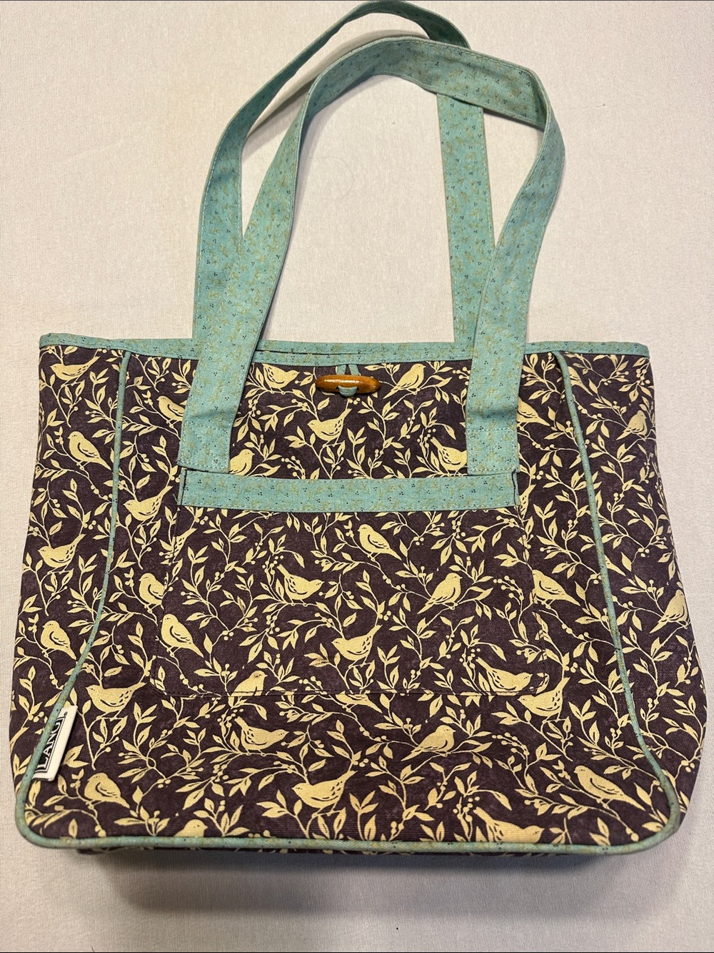 LANG Bird-Print tree of life Tote with zipper